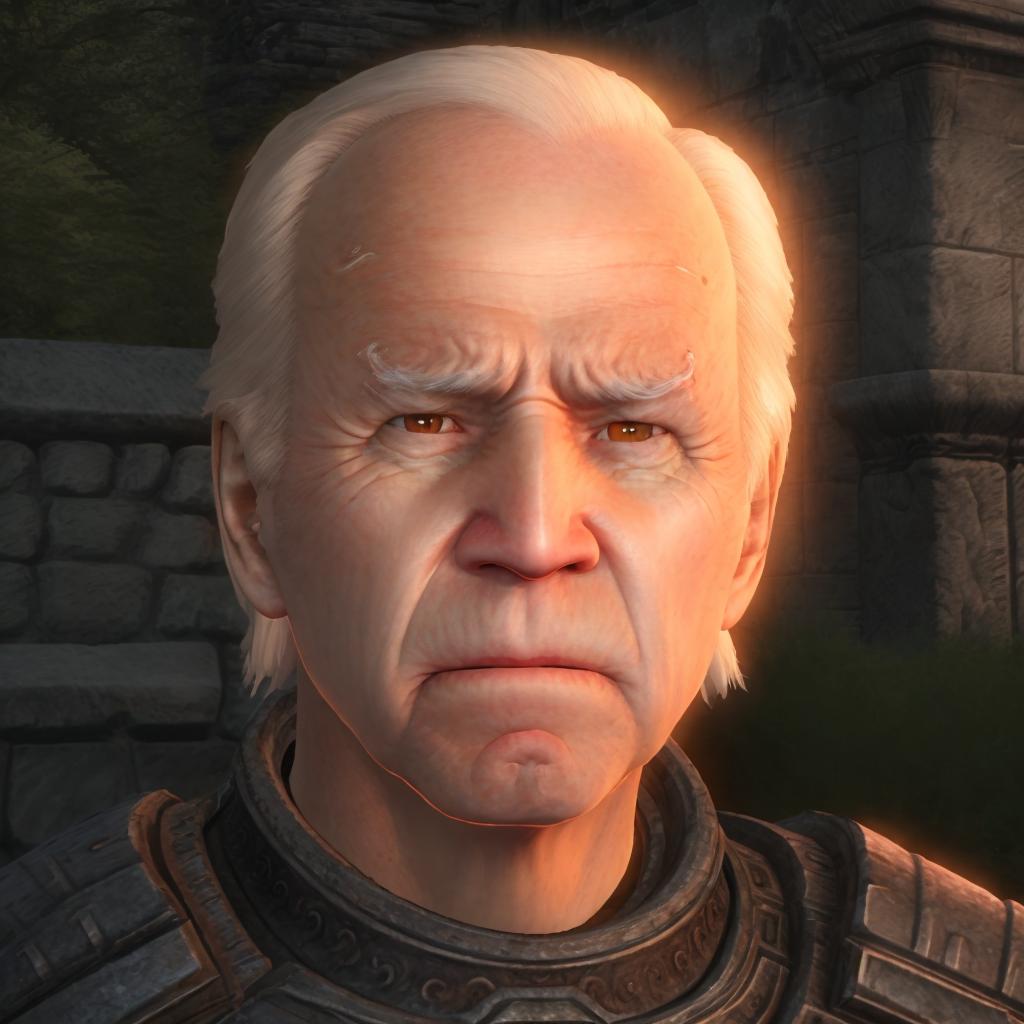 55566-354139520-joe biden as an oblivion imperial, (scowling_1.2), angry, awkward zoom in, looking directly at viewer, in-game screenshot, cgi,.png